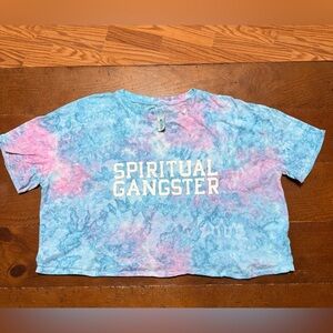 Spiritual Gangster Women’s Pastel Tie-Dye Cropped Short Sleeve Tee